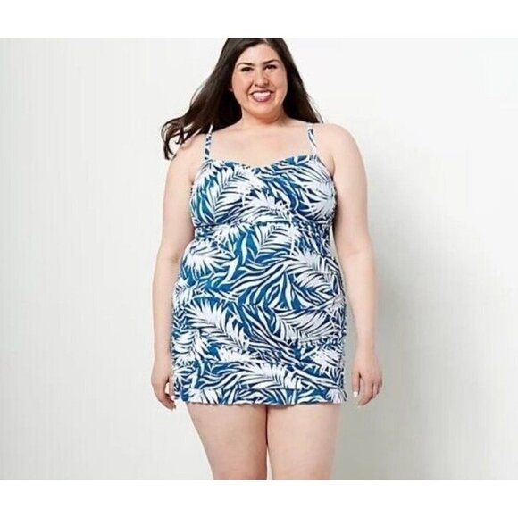 Kim Gravel x Swimsuits For All The Shoulder 1-Piece Suit Key West Palm Plus 18 - Picture 1 of 2